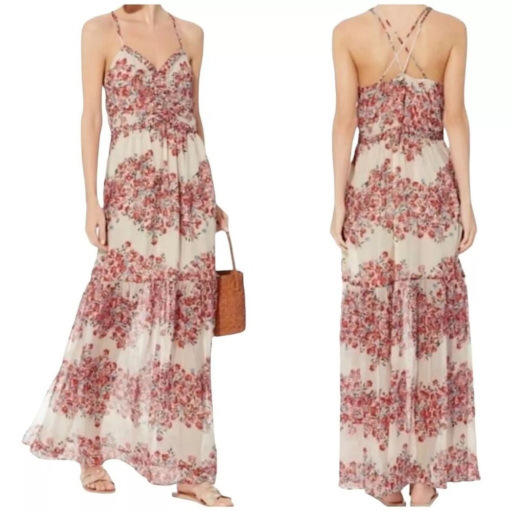 Intermix Chelsea Floral Sleeveless Lined Silk Maxi Dress